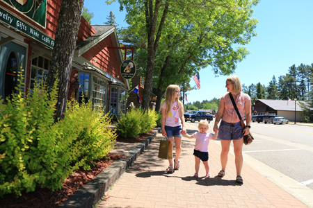 Family Shopping In Downtown Boulder Junction, Wisconsin
