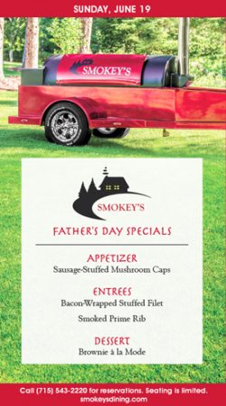 21 2278 Fathers Day Menu Smokey's Event Chamber Ad