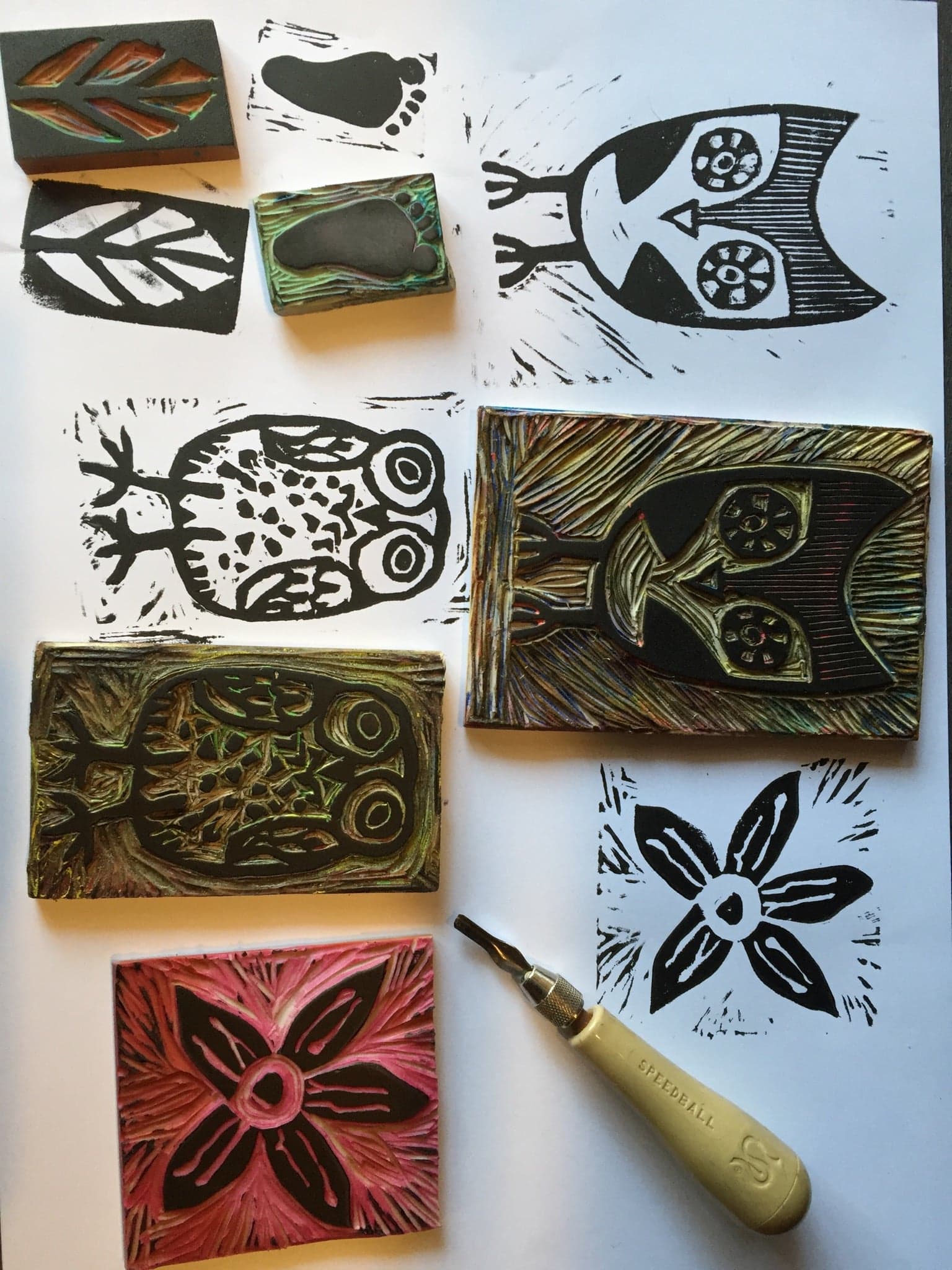Lino Cut Rubber Stamps