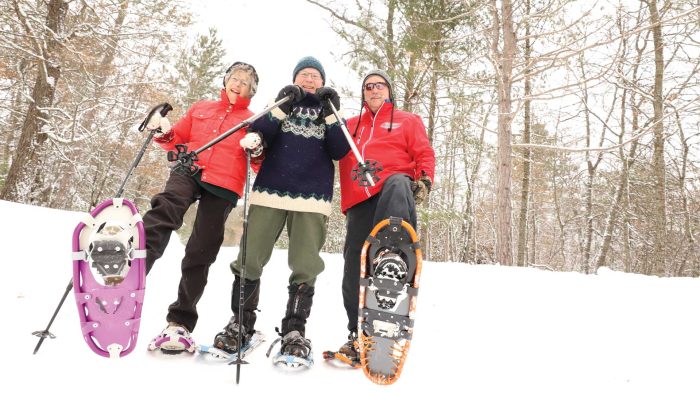 Snowshoeing at Camp Manito-wish Boulder Junction WI