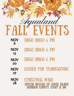 Fall Events at Aqualand Ale House