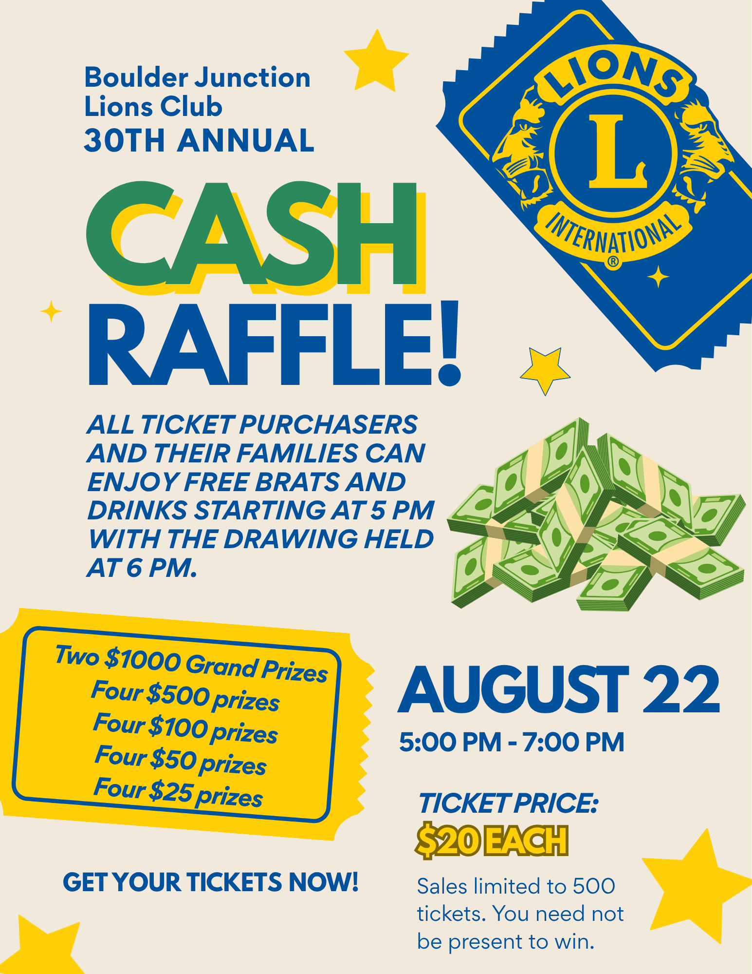 Boulder Junction Lions Club Cash Raffle (1)