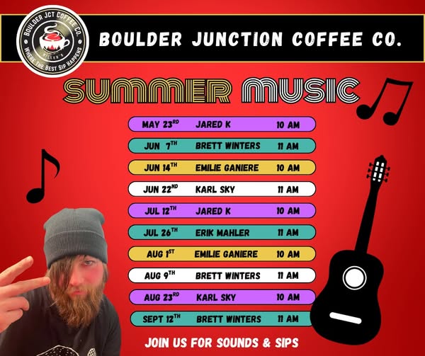 Boulder Junction Coffee Company Summer Music Series List