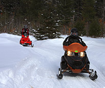 Snowmobiling in Boulder Junction